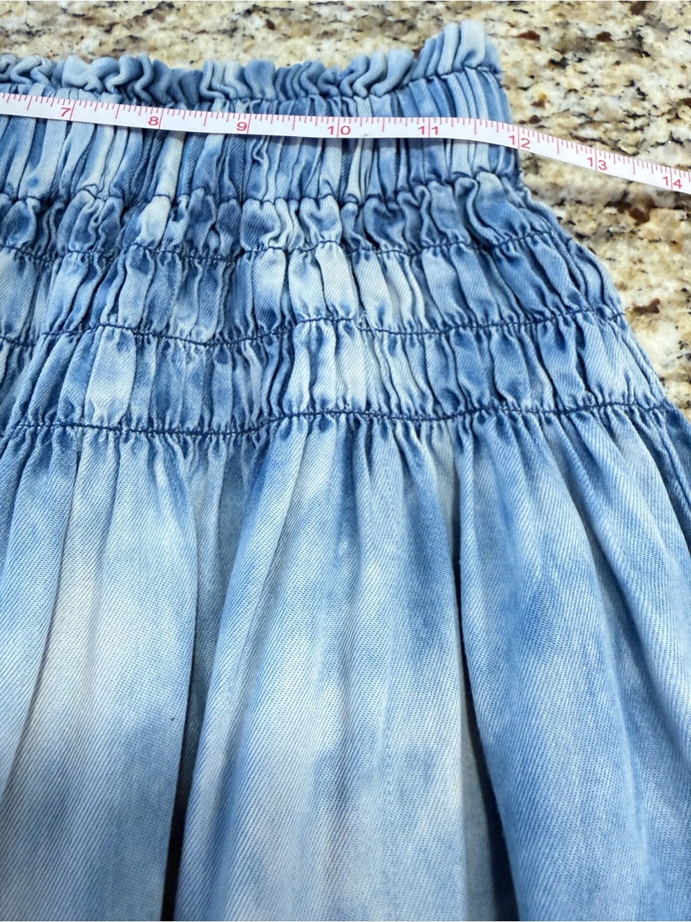 Given Kale maxi skirt blue & white tie dyed smocked waist SZ SM - Picture 7 of 9